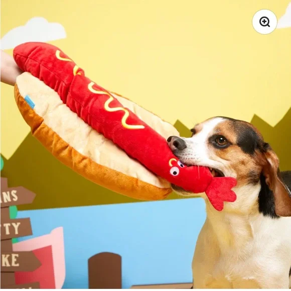 NEW BARK XL HOT DOG TOY FROM SQUEAKAWAY CAMP SERIES OF TOYS❣️ - Picture 2 of 11